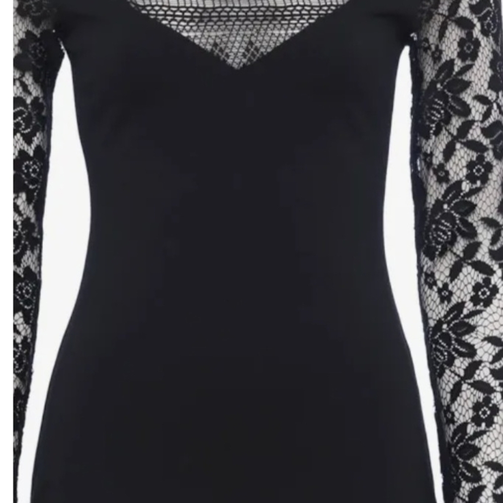 French Connection Black Lace Detail Dress